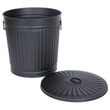 Vuilnisbak met handvatten Mat zwart Ø 21,5 cm, hoogte 21,5 cm