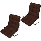 Stoelkussen zitkussen en rugkussens voor stoelen - set van 2 48x96 cm - voor binnen en buiten - bruin