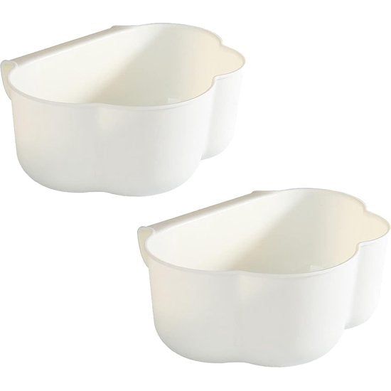 ABS aankleedtafel, organizer, 2 stuks, keukenkast, deur, hangende afvalemmer, wikkeltafelorganizer om op te hangen, opvangbak voor keukenafval, wit