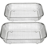 Set van 2 roestvrij stalen grillmanden, grillrooster, bakmand voor vetarm heteluchtkoken, bakken, grillen in de oven of grill