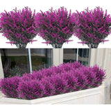 12 Bundles Artificial Lavender Flowers Artificial Flowers Red Lotus Bushes Fake Plant Artificial Shrubs Plastic Flowers Decoration Indoor for Home Garden Window Porch Flowers Arrangement Wedding