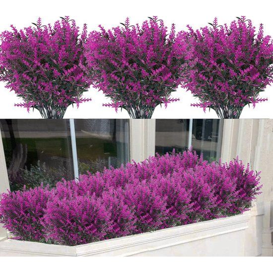 12 Bundles Artificial Lavender Flowers Artificial Flowers Red Lotus Bushes Fake Plant Artificial Shrubs Plastic Flowers Decoration Indoor for Home Garden Window Porch Flowers Arrangement Wedding