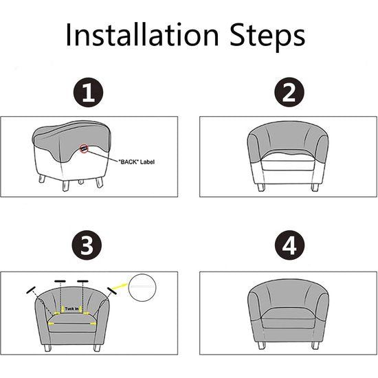 Hoes voor clubstoel, hoge stretch, afneembare en wasbare fauteuil, bankhoes, meubelbescherming voor woonkamer