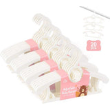 20 stuks groeiende kinderkleerhangers, ruimtebesparend, met stapelbare berenhaken, antislip, hangers voor baby ' s en peuters, Wit
