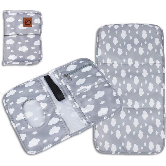 2-in-1 luiertas & aankleedkussen voor onderweg - waterdichte aankleedkussen incl. tas met vakken voor luiers, vochtige doekjes en meer
