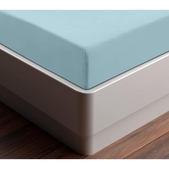 Hoeslaken 90x200cm - Spa Blauw - geborsteld polyester microvezel hoeslaken - 35 cm diepe zak