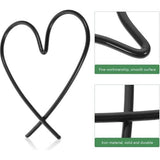 Hartvormige metalen wanddecoratie, muurkunst en wandbord, hangende ornamenten voor Valentijnsdag, bruiloft, slaapkamer en woonkamer decoratie. Set van 3 stuks in het zwart.