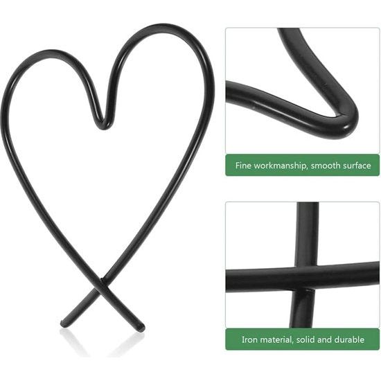 Hartvormige metalen wanddecoratie, muurkunst en wandbord, hangende ornamenten voor Valentijnsdag, bruiloft, slaapkamer en woonkamer decoratie. Set van 3 stuks in het zwart.