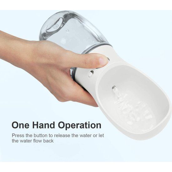 Hondenwaterfles voor honden onderweg, draagbare hondenwaterfles, 350 ml, BPA-vrije hondendrinkfles om mee te nemen, reisdrinkbak voor honden, klein, lekvrije waterdispenser, huisdier buiten, puur