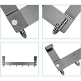 Deurkapstok, A3, deurhaken, 1,5 cm, grijs, kledinghaken, deurhaaklijst met 6 haken, deurhaken om op te hangen, voor keuken, woonkamer, slaapkamer, badkamer