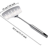 Fish Turner Slotted Spatula Kitchen Spatula Filter Excess Oil Comfortable Stainless Steel Robust and Dishwasher Safe for Turning Eggs, Burgers, Pizza, Meat Slices, Grilling 38.5 cm