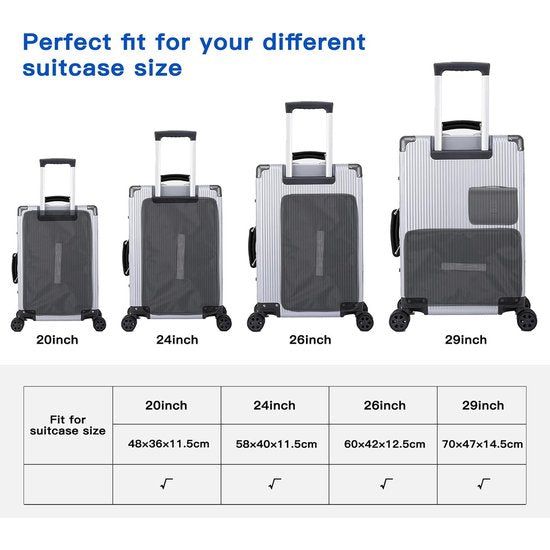 Koffer-organizer, hangend, opvouwbaar, met make-uptas, 2-delig, draagbare pakkubus, hangkast, pakkubus om op te hangen, opbergtas voor koffer en bagage, zwart