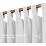 Deconovo Gordijnen Verduisterend met Lussen, Ondoorzichtige Kerst Gordijnen met Warmtewerende Stof voor Woonkamer, 140x175 cm (B x H), Grijswit, set van 2