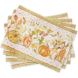 Stoffen placemat, 100% set met 4, 33 cm x 48 cm katoen decoratief, wasbare placemat, paastafel placemat voor eten, keuken, feestjes en camping, pompoen passie - oogstfeest / Kerstmis