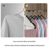 Kleerhangers van metaal (40 cm), 20 stuks, ruimtebesparende kleerhangers voor volwassenen, 0,4 cm dik, belastbaar met zware kleding, beugel met antislip groef voor mantels, broeken (wit)