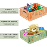 Shelf Baskets Set of 4 Plastic Storage Boxes Foldable Storage Boxes Kitchen Drawer Inserts Stackable Shelf Baskets Storage Boxes Transport Boxes Cabinet Container Cubes Home Office Bedroom Pink +