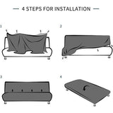 Clic Clac Elastische bankovertrek, zonder armleuning, armloos, antislip (grijs)