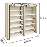 Stofdicht schoenenrek schoenenrek schoenenkast voor ca. 36 paar schoenen, Beige