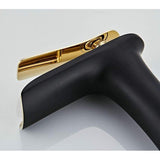 Badkamer Wastafel Kraan Waterval Eengreeps Messing Zwart/Goud Chroom Mount Toilet Luxe Warm en Koud Leekayer
