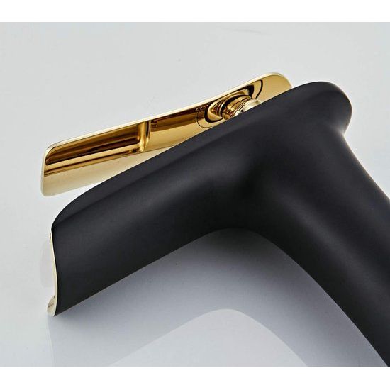 Badkamer Wastafel Kraan Waterval Eengreeps Messing Zwart/Goud Chroom Mount Toilet Luxe Warm en Koud Leekayer