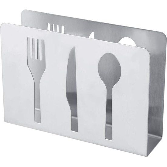 Servethouder voor de tafel, zilverkleurige rechtopstaande zakdoekdispenser, moderne tafeldecoratie, servethouder