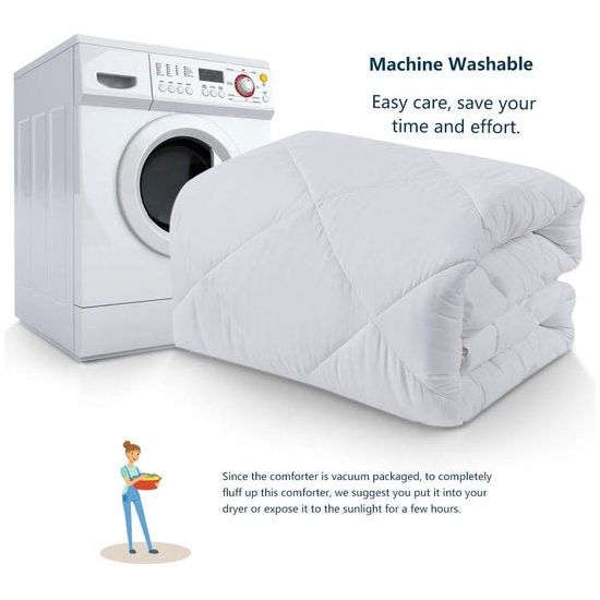 Dekbed 155x220 cm voor 4 seizoenen, dekbed voor het hele jaar 300gsm microvezel, dekbed voor mensen met allergieën 155 x 220 cm, super zachte deken slaapdeken ademend 155 x 220 cm, wit