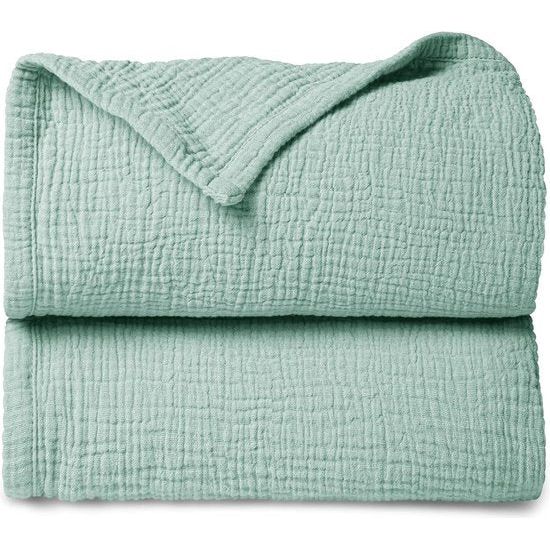 Mousseline Deken voor baby's, ademende babydeken, babydeken voor pasgeborenen, zachte kruipdeken voor kinderen, mousseline slaapdeken voor peuters, meisjes en jongens, 120 x 120 cm (salie)