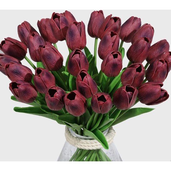 Kunsttulpen van latexmateriaal dat echt aanvoelt, voor bruiloft, kamer, huis, hotel, als feestdecoratie en doe-het-zelf-decoratie, 10 stuks