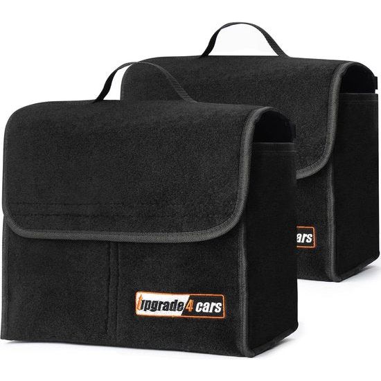 2 x auto kofferbaktas van vilt | auto kofferbak organizer voor gereedschap en auto-onderhoud | kleine vilten tas met optionele klittenband bevestiging
