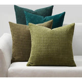 Set van 4 groene Topfinel kussenhoezen, 40 x 40 cm, fluwelen kussenhoezen, decoratieve kussenhoes voor bank, slaapkamer, woonkamer, balkon, kinderen, pluizig, kleurverloop