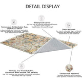 Boho Flower Medallion Binnen Kleine Deurmat 60 x 90 cm, Wasbaar Haltapijt Zachte antislip Badmat voor Badkamer Keuken Slaapkamer Entree