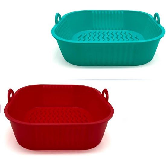 2 Pack Siliconen Pot 8.5" Siliconen Liner Mand Voedsel Veilig Non-stick Accessoires Herbruikbare Vervangende Perkament Liner Papier, Vierkant