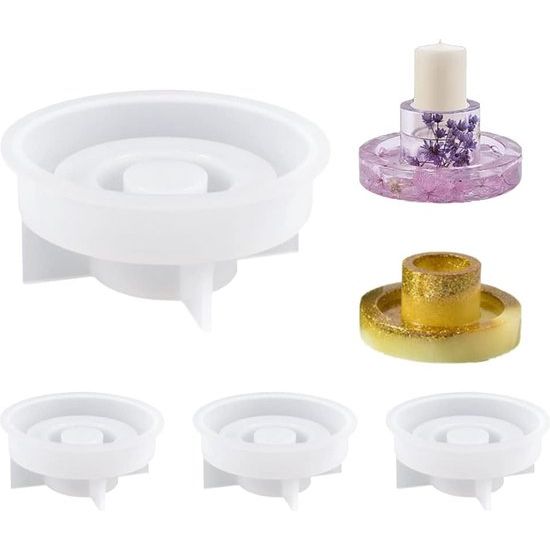 4 stuks kandelaars, siliconen vorm, staafkaarsenhouder, siliconen gietvorm, kaarsenhouder, staafkaars, epoxyhars, vorm voor doe-het-zelf tafeldecoraties, feestdecoraties