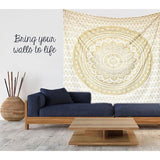 Wandtapijt mandala, boho wanddecoratie, witgoud, esthetische kamerdecoratie, psychedelisch wandtapijt, 132 x 152 cm Wandtapijt mandala, boho wanddecoratie, witgoud, esthetische kamerdecoratie, psychedelisch wandtapijt, 132 x 152 cm