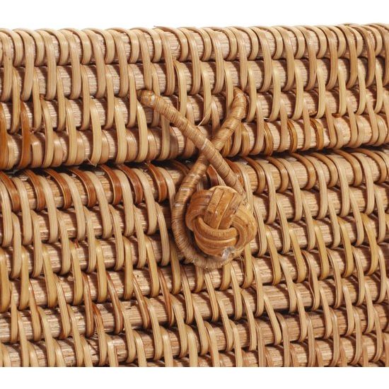 Rotan gezichtsdoekjesdoos, decoratieve geweven gezichtsdoekjeshouder, tissuedispenser voor badkamer/keuken/kantoor, 14,5 x 14,5 x 12,7 cm