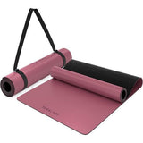 Premium yogamat STUDIO | extra grote yogamat antislip van ECO PU & natuurlijk rubber | innovatieve en duurzame antisliplaag | 2-in-1 yogariem | sportmat | 185*68*0,4 cm