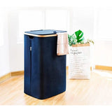 Lonbet - Blauw Wasmand met deksel en handgrepen XXL 100 L, grote wasmand, wasbak, Laundry basket with lid and handles