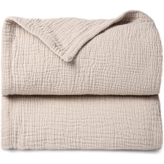 Mousseline Deken Baby - Ademende babydeken, babydekens pasgeboren, zachte kruipdeken voor kinderen, mousseline slaapdekens voor peuters meisjes jongens 120x120cm (ivoor)