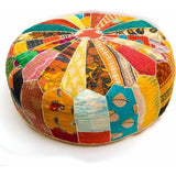 Bohemian Kruk Ottomaanse Hoes -60x20 cm - Luxe Kruk met Handgemaakte Kamerdecoratie voor Meditatie, Yoga en Boho Chic Zithoek Kruk