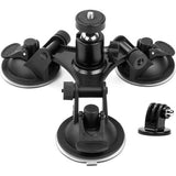 Triple Cup - camera-zuignaphouder - drievoudige zuignaphouder met 1/4 schroefdraad en 360 graden statiefkogelkop (Triple Cup set)