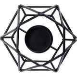 2 stuks metalen theelichtkaarsenhouders geometrische metaaldraad ijzer theelichtkaarsenhouder voor bruiloft vakantie party decoraties (zwart)