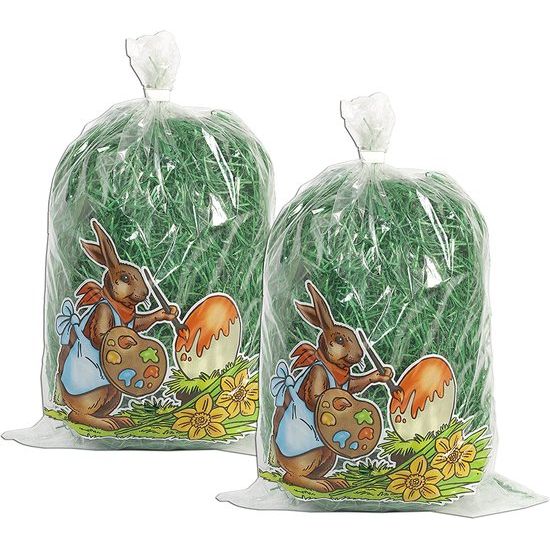 Handle Basket with Easter Grass (2 Bags, Easter Green)