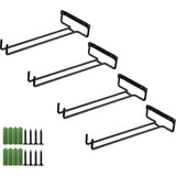 Wijnglashouder, 4 stuks glashouders om op te hangen, metaal, wijnglazen, houder, glazenrailhouder, onder kast, hangend wijnglasrek voor keuken, bar, restaurant, 30 cm, zwart