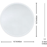 Spiegel rond, 40 x 40 cm, ronde spiegel met schroeven en hanger, ronde badkamerspiegel, om op te hangen, wandspiegel, rond, voor badkamer, slaapkamer, woonkamer, hal, decoratie, wit