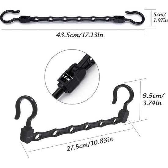 Kleerhangers Ruimtebesparend, 8 stuks Kleerhangers Kunststof kastorganizer - Multifunctioneel Duurzaam, antislip en bijgewerkte haken voor meer ophangruimte