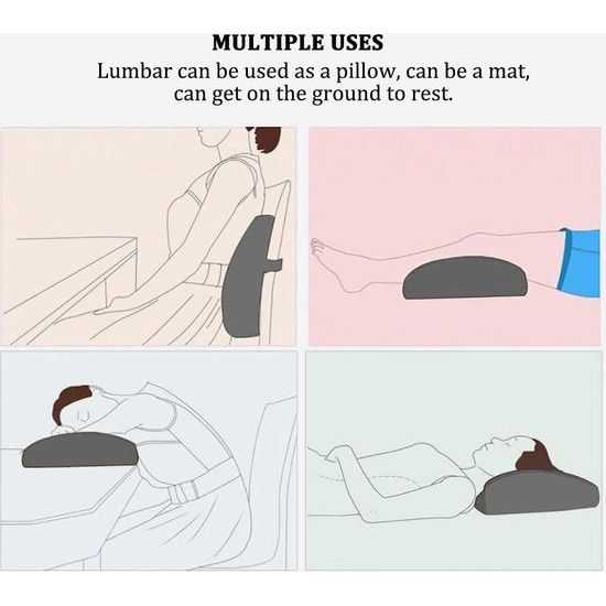 Premium geheugenschuim rugkussen lendenkussen voor bureaustoel en autostoel - 3D mesh lendenwervelkolom steunkussen, rugsteun voor auto, kantoor en thuis (zwart)