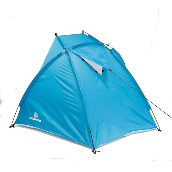 Helios Air Strandtent, met uv-bescherming, 80 en afsluitbaar raam, strandtent voor op reis, blauw