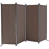 Paravent 4-delig 165 x 220 cm stof scheidingswand balkon inkijkbescherming opklapbare taupe