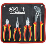 Professionele 4-delige tangset universele combinatietang 170 mm punttang 170 mm zijsnijder 160 mm waterpomptang 250 mm voor huishouden, werkplaats gereedschap tangen handgereedschap