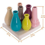 Set bloemenvazen, keramiek, gekleurd en wit, decoratief , multicolor